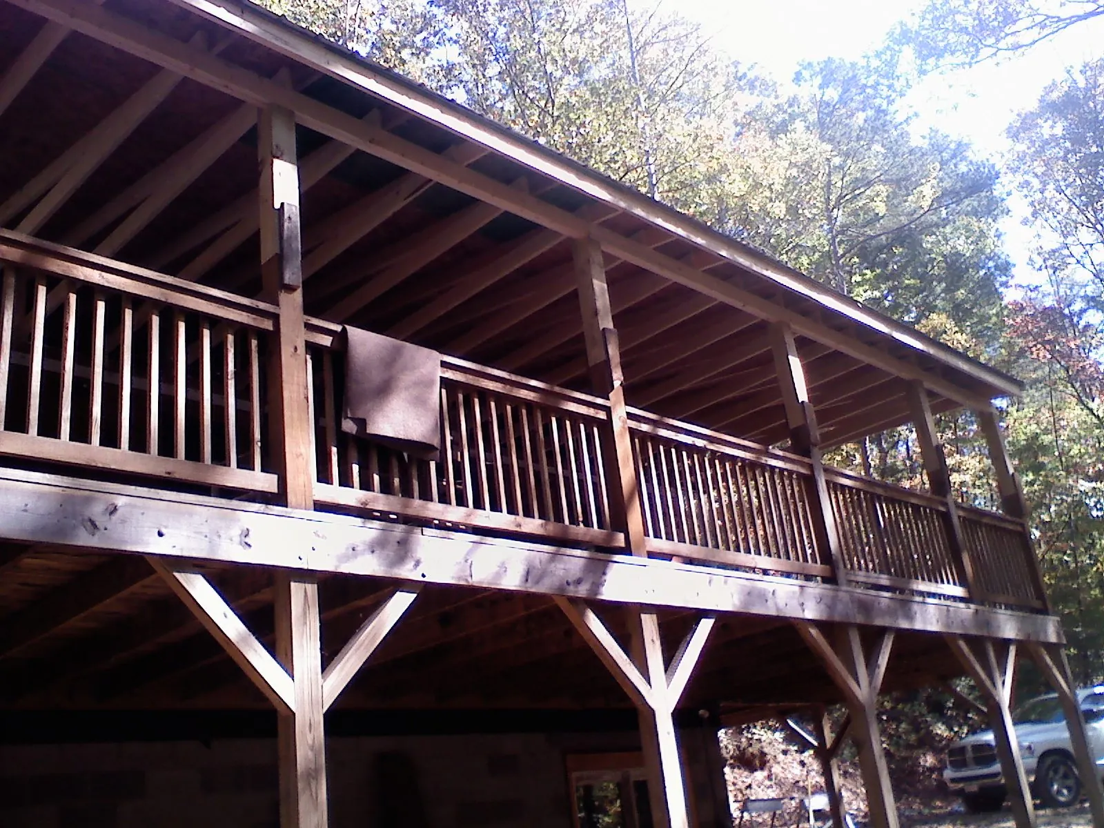 Timber framing under a new elevated porch and deck — Roof Leak Repair in Joseph by Roofing Brothers